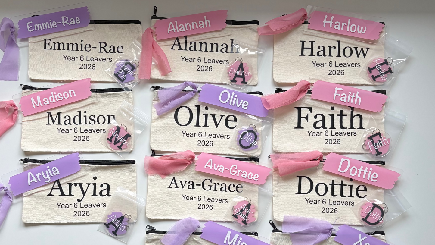 Personalised Set - Keyring, Bookmark and Pencil Case