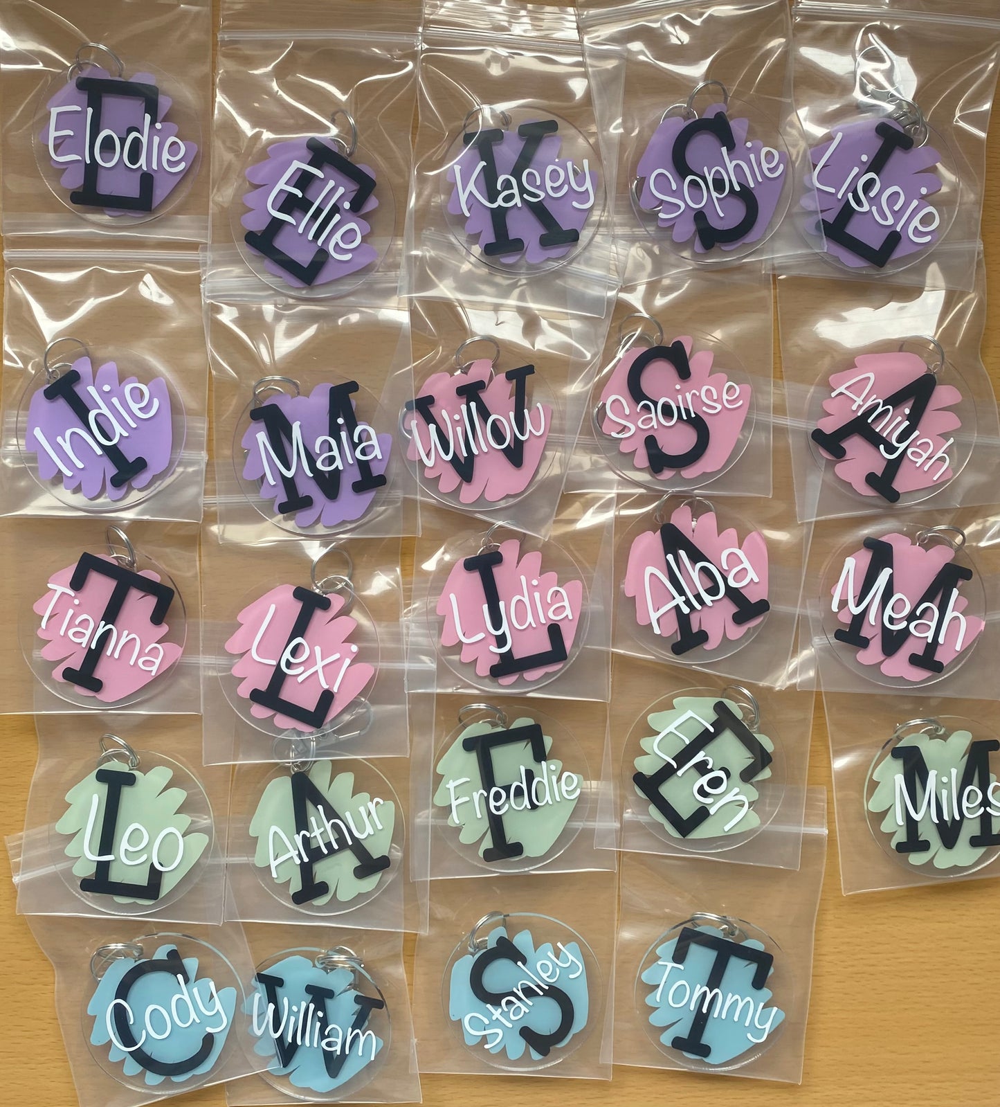 Personalised Pastel Keyrings