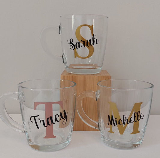 Rose Gold / Gold Personalised Glass Mug